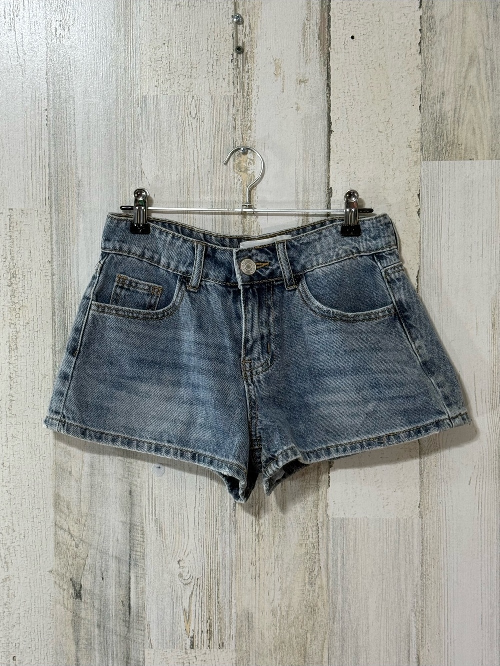 GOGO Faded Blue High-Rise Denim Shorts